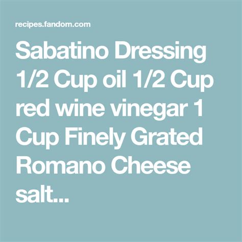 sabatino's house salad dressing recipe.